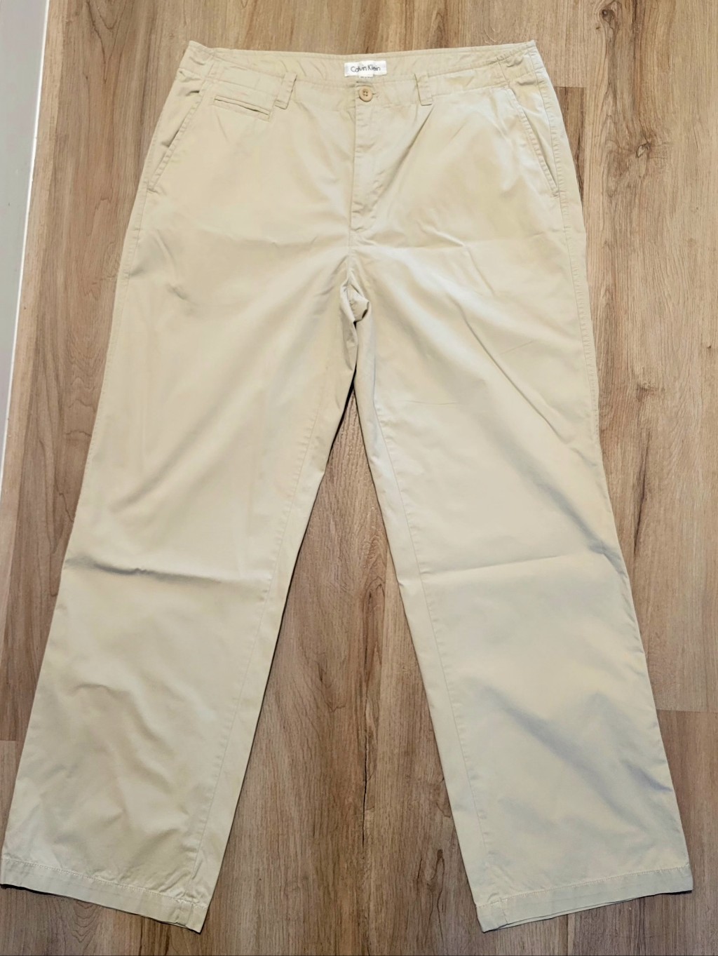 Calvin Klein Men's Cotton Chino Pants Khaki Beige Size 36/32 Preppy Golf